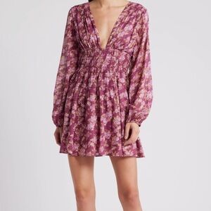 NWT Free People Floral Long Sleeve Dress